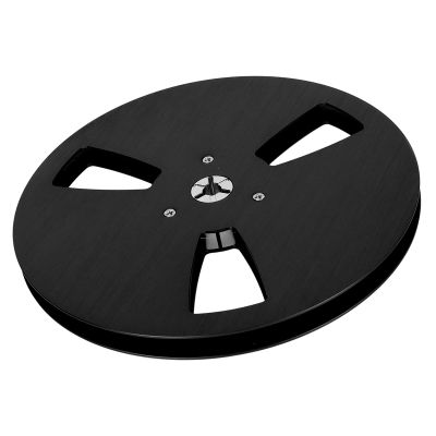 7 Inch Empty Tape Reel, Aluminum Alloy 3 Hole Opening Machine Part Opener for Reel to Reel Tape Players, Universal Design, Replacement Repair Parts (Black)