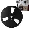 7 Inch Empty Tape Reel, Aluminum Alloy 3 Hole Opening Machine Part Opener for Reel to Reel Tape Players, Universal Design, Replacement Repair Parts (Black) view 2