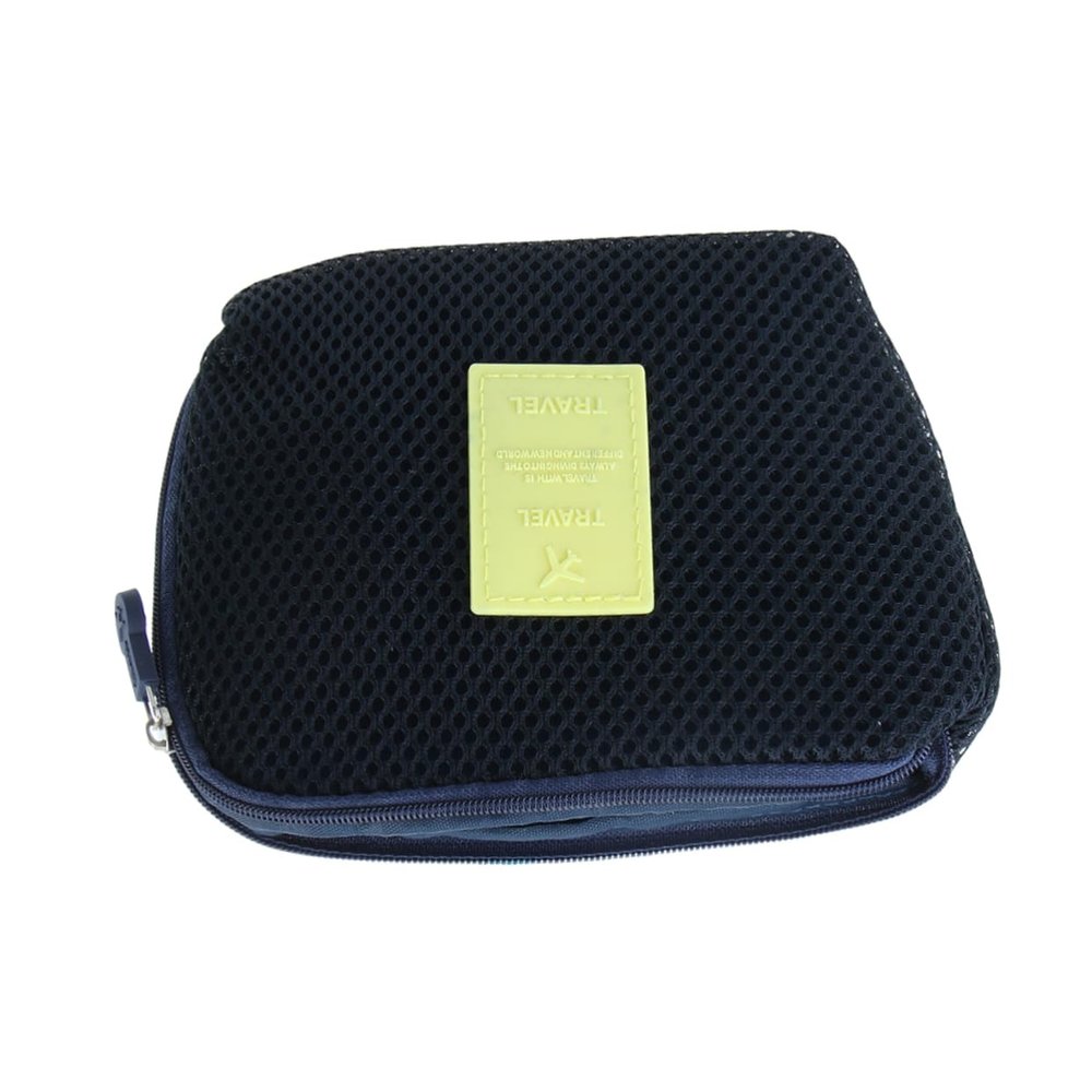 PACKOVE Shockproof Travel Pouch Cable Storage Bag for Phone Earphones Charger Mouse Toiletries Universal Digital Organizer Case Dark