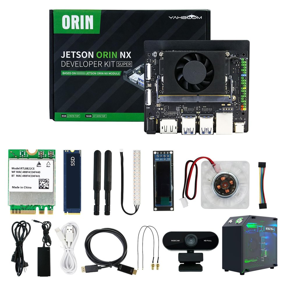 Yahboom Jetson Orin NX 16GB 157TOP Super Kit, Embedded and Edge Systems for AI Large Model 16GB Core Module Mini PC Kit