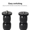 3 Section Retractable Extension Arm, 8.5-18 inch Aluminum Tripod Extension Tube with 1/4 inch 3/8 inch Screws, Compatible with Phone Clip Camera view 4