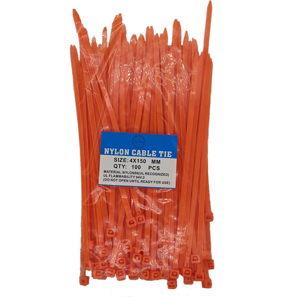 SYD CHEN 6 Inch Colored Zip Ties (500 Pieces), 40lb Strength, Nylon Cable Wire Ties (Orange)