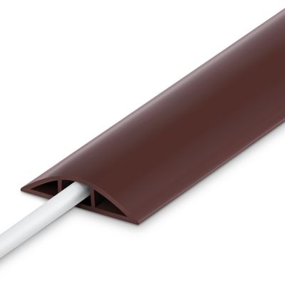 LZEOY 10FT Floor Cord Cover, Brown Cord Hider Floor, Durable Cord Covers for Wires on Floor, Cable Floor Cover Power Cord Cover, Floor Cord Protector Hide Cords on Floor Cord Cavity: 0.47" W x 0.24" H