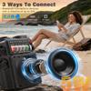 Emgykit R11 Portable Shortwave Radio - 4000mAh/14800mWh NOAA/SW/AM/FM, Solar/Hand Crank/USB Charging, Bluetooth Receiver/USB/TF Playback,with Compass,Flashlight,SOS for Camping & Emergencies - Grey view 2