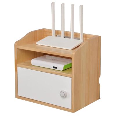 WiFi router storage box, Wireless Router Box, Router Cable Storage Box, Multi Layer Storage Rack,Anti-Dust Desktop Organizer Shelves, Power Strip and Cable Management Hider Rack(Color:C)