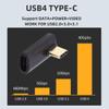 CY Adapter USB4 Type C Male to Female Extension 240W Power 40Gbps Data 8K Video Adapter Low Profile Left Right Angled view 4