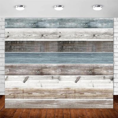 10x8ft Wooden Large Backdrop Rustic Countryside Wood Wall Backdrops Brown White Blue Vintage Wooden Photography Background for Party Baby Shower Photo Shoot Cake Smash Wedding Birthday Backdrop