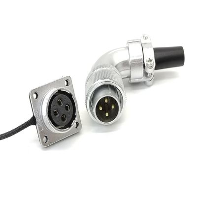 Elecbee WS20 4Pin Aviation Connector Male Plug Female Socket Metal Threaded Panel Mount Waterproof Connector (TS+Z 4pin)