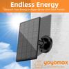 3W Solar Panel for Outdoor Wireless Security Camera, Continuously Power USB Solar Panel IP65 Waterproof, Adjustable Security Wall Mount (Black) view 2