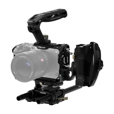 Tilta Camera Cage Pro Kit Compatible with Sony FX3/FX30 V2 | Includes Cage, Top Handle, Advanced Side Handle, Baseplate, and More | NATO Rail, Cold Shoe, 1/4"-20 and 3/8"-16 | TA-T16-C-B Black