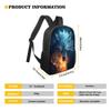 GLUDEAR Men's Novelty Fox Print 14inch Laptop Backpack College Computer Bag Women School Backpacks,Fireburst Wolf view 3