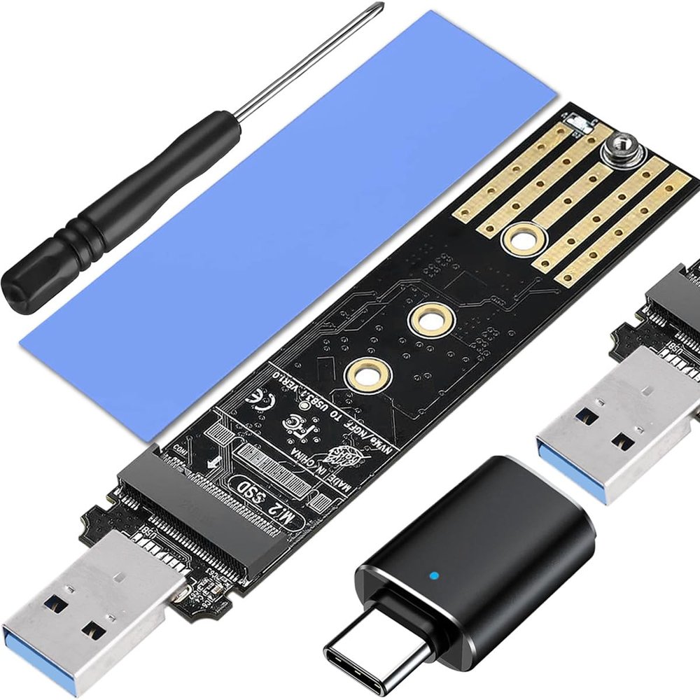 DKARDU M.2 to USB Adapter NVMe SSD to USB 3.1 Gen2 10Gbps PCI-E Converter Reader M Key & B+M Key for 2280 2242 2260 2230 SSD Hard Disk, NVMe SSD Enclosure Replacement Parts