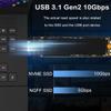 DKARDU M.2 to USB Adapter NVMe SSD to USB 3.1 Gen2 10Gbps PCI-E Converter Reader M Key & B+M Key for 2280 2242 2260 2230 SSD Hard Disk, NVMe SSD Enclosure Replacement Parts view 2