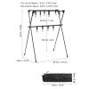 Outdoor Camping Hanging Rack - Aluminum Alloy Double-Layer Multifunctional Tripod Stand Tool in Black(#1) view 2