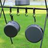 Outdoor Camping Hanging Rack - Aluminum Alloy Double-Layer Multifunctional Tripod Stand Tool in Black(#1) view 4