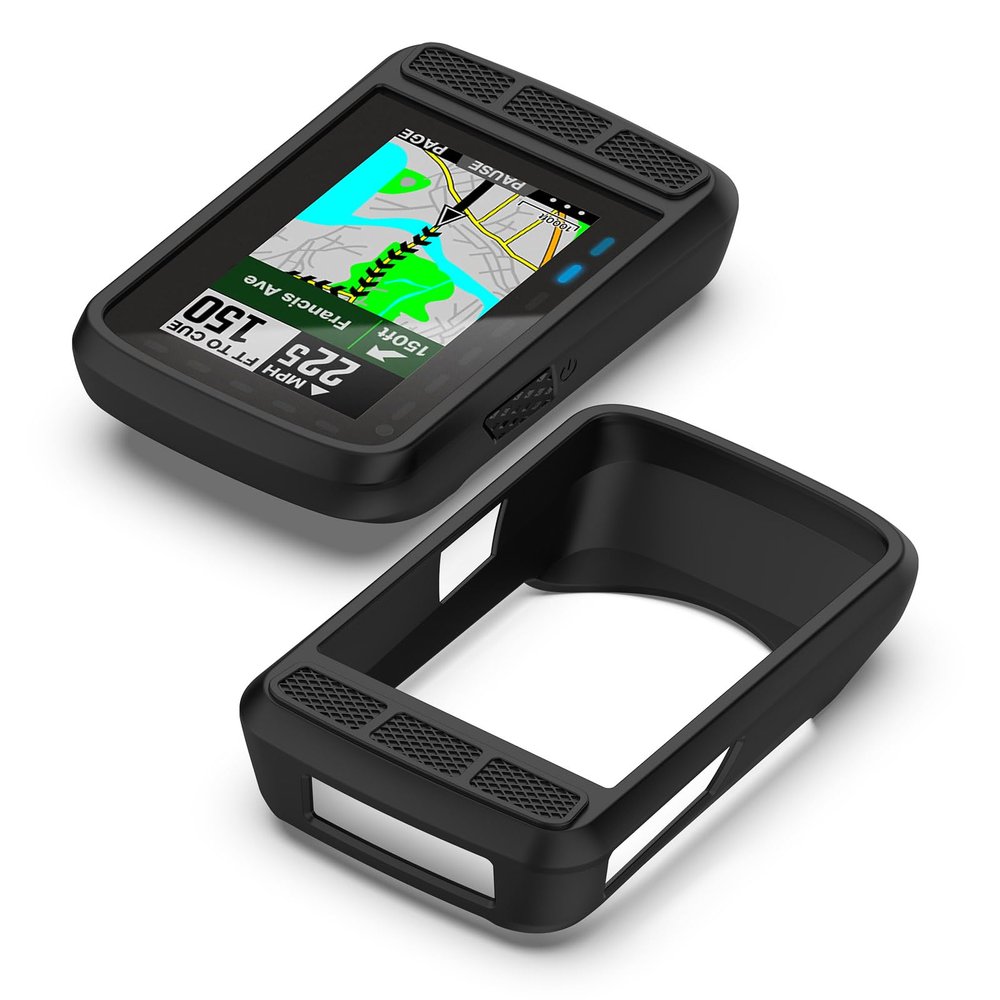 Silicone Case Intended for Wahoo Elemnt Roam2 Protective Shell Bike Computer Cycling GPS Cyclo Computer Drop Protection Anti-Scratch Microfiber Lining Silicone Ultra Slim Cover Shockproof (Black)