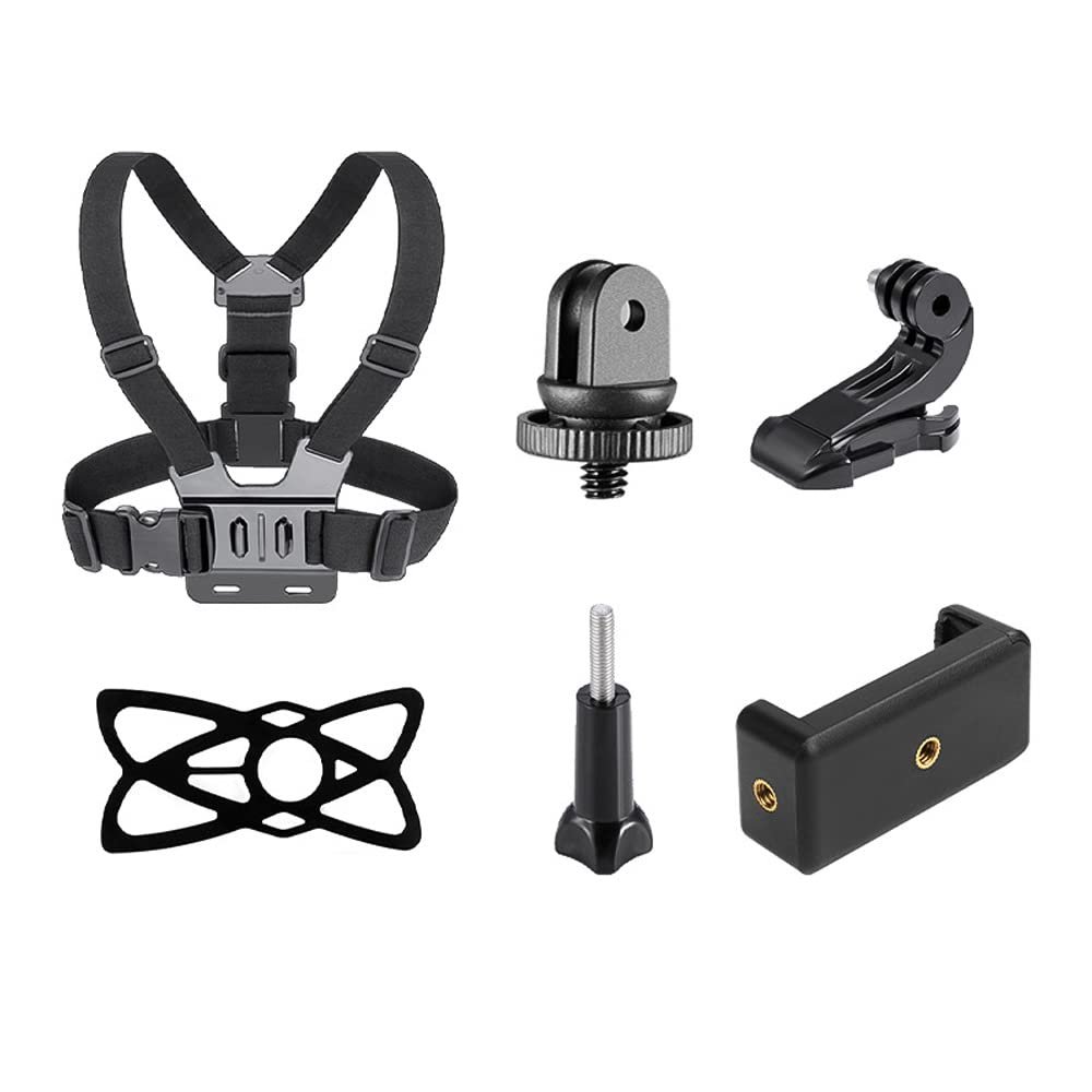 6-in-1 Chest Strap Mount Adjustable Chest Harness Belt with Rotatable