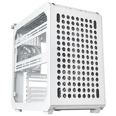 Cooler Master Qube 500 Flatpack - Mid-Tower ATX PC Case, Fully Modular, 1 x 120 mm Pre-Installed SF White Rear Fan, Vertical GPU Mount, Supports EATX Motherboards & Dual 280mm Radiators - White