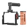 Camera Video Cage + Top Handle + Side Wooden Grip Kit Aluminum Alloy view 1