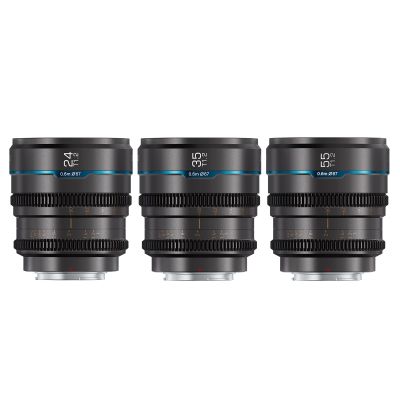 SIRUI Night Walker S35 Manual Focus Cine Lens Set, 24mm, 35mm, 55mm, T1.2 Large Aperture M4/3 Mount Lens for BMPCC4K, GH5II, GH5S, GH6, Z Cam (MS-3SMG, Metal Gray)