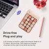 Lomiluskr Wireless Numeric Keypad with 2.4G USB Receiver, Cute Colorful Round Keycaps, Portable Financial Accounting Numpad Number Keyboard, Suitable for PC, Laptop (Milk Tea) view 4