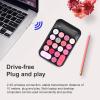 Lomiluskr Wireless Numeric Keypad with 2.4G USB Receiver, Cute Colorful Round Keycaps, Portable Financial Accounting Numpad Number Keyboard, Suitable for PC, Laptop (Black) view 4