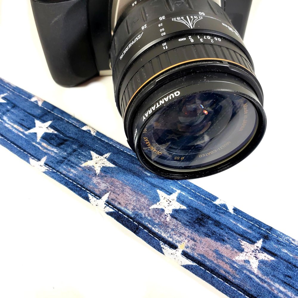 Blue Stars Camera Strap, USA Camera Strap Universal DSLR Neck & Shoulder Strap, Photography Accessory, Gift for Men & Women