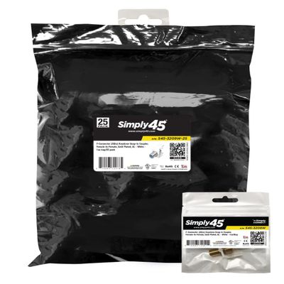Simply45 F-Connector (3Ghz) Keystone Snap-in Coupler Inserts - White, 25 Pieces - UL, Female-to-Female, Gold Plated - S45-3209W-25
