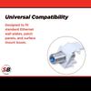 Simply45 F-Connector (3Ghz) Keystone Snap-in Coupler Inserts - White, 25 Pieces - UL, Female-to-Female, Gold Plated - S45-3209W-25 view 4