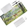 Large Size Deer Print Gaming Mouse Pad 35.5 x 16 Inch, Stitched Edges, Anti-Slip Base, Waterproof Surface view 2