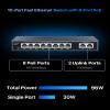 Loocam 10 Port PoE Switch with 8 Ports, 2 Uplink, 96W, 802.3af/at PoE+ 100Mbps, Plug & Play Unmanaged Network Switch, Desktop or Wall Mount view 2