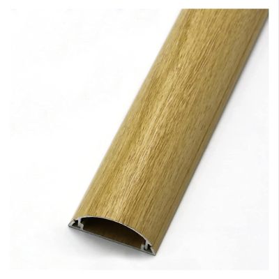 Aluminum Alloy Trunking,Half Round Cable Cover,Self-Adhesive Cable Tidy,Decorative Wire Hider,Electrical Cable Management1m Long,Cable Management For Home Office ( Color : Yellow Wood Grain , Size :