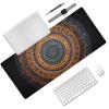 Durable and Washable Mandala Designed Mouse Pad 35.5 x 16 Inch, Non-Slip Rubber Base, Ideal for Easy Typing and Gaming view 2