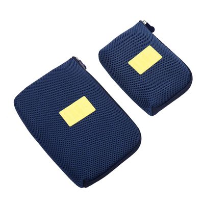 CALLARON Shockproof Travel Pouch Organizer for Cable Charger Earphones and Toiletries in Dark Blue Large Size