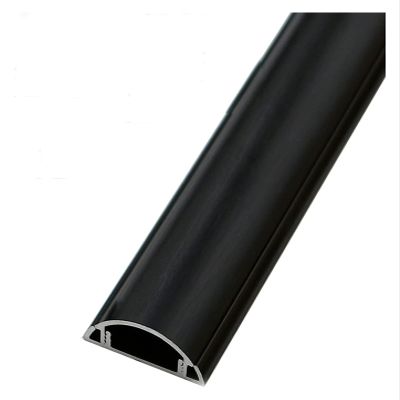 Aluminum Alloy Trunking,Half Round Cable Cover,Self-Adhesive Cable Tidy,Decorative Wire Hider,Electrical Cable Management1m Long,Cable Management for Home Office (Color : Black, Size : No. 3)