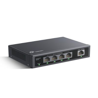 5 Port PoE+ Switch - 4 PoE Ports, 1 Uplink, 100Mbps, 65W, Extend to 250M, Unmanaged Plug & Play Network Switch