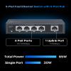 5 Port PoE+ Switch - 4 PoE Ports, 1 Uplink, 100Mbps, 65W, Extend to 250M, Unmanaged Plug & Play Network Switch view 2