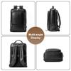 15.6 inch Laptop Backpack for Men, Casual Daypack Commuter Business Genuine Leather Bookbag with USB Charging Port (Black) view 2