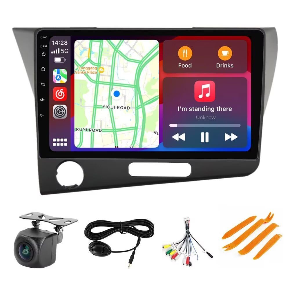 5GWiFi Upgrade Stereo Radio for Honda CRZ 2010-2016 LHD - Biorunn 8-Core Wireless Carplay Android Auto GPS Navi - 2GB+32GB 9 Inch Blue-Tooth RDS FM AM DSP