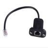 FUzha 25cm rj12 6p6c Telephone Female Socket to Male Adapter Jumper LAN Network ethernet Bulkhead Panel Mount Extension Cable view 1