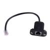 FUzha 25cm rj12 6p6c Telephone Female Socket to Male Adapter Jumper LAN Network ethernet Bulkhead Panel Mount Extension Cable view 2