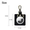 Della Stella Genuine Leather Airtag Holder Keychain,Full Coverage Protective Case for Apple Airtag GPS Tracker,Portable Airtag Cover view 3