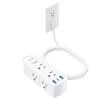 Flat Extension Cord 25ft, Olcorife Flat Plug Power Strip with 6 Outlets 3 USB Ports(1 USB C), 3-Side Outlet Extender Surge Protector for Home Office Dorm Room Essentials, White view 1