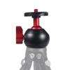 NovelGoal Mini Tripod Ball Head 360 Degree Swivel Ballhead Video Stand Panoramic Heads 1/4" Mount for SLR Camera Tripod Stabilizer Accessories (red Upgraded) view 2