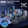 KMAG Bluetooth Speaker Wireless, 80W Loud Speaker with Deeper Bass, IPX7 Waterproof, 20H Playtime, Cool Lights, TWS, Portable Speaker for Home, Outdoor, Workshop, Party, Gift for All(Gray) view 2