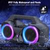 KMAG Bluetooth Speaker Wireless, 80W Loud Speaker with Deeper Bass, IPX7 Waterproof, 20H Playtime, Cool Lights, TWS, Portable Speaker for Home, Outdoor, Workshop, Party, Gift for All(Gray) view 3