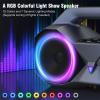KMAG Bluetooth Speaker Wireless, 80W Loud Speaker with Deeper Bass, IPX7 Waterproof, 20H Playtime, Cool Lights, TWS, Portable Speaker for Home, Outdoor, Workshop, Party, Gift for All(Gray) view 4