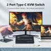 BolAAzuL USB C to HDMI KVM Switch 4K 60Hz, Type-C KVM Switch HDMI for 2 Computers Share 1 HDMI Monitor, 1 Set of Mouse&Keyboard - 2 USB Video Cables Included view 4