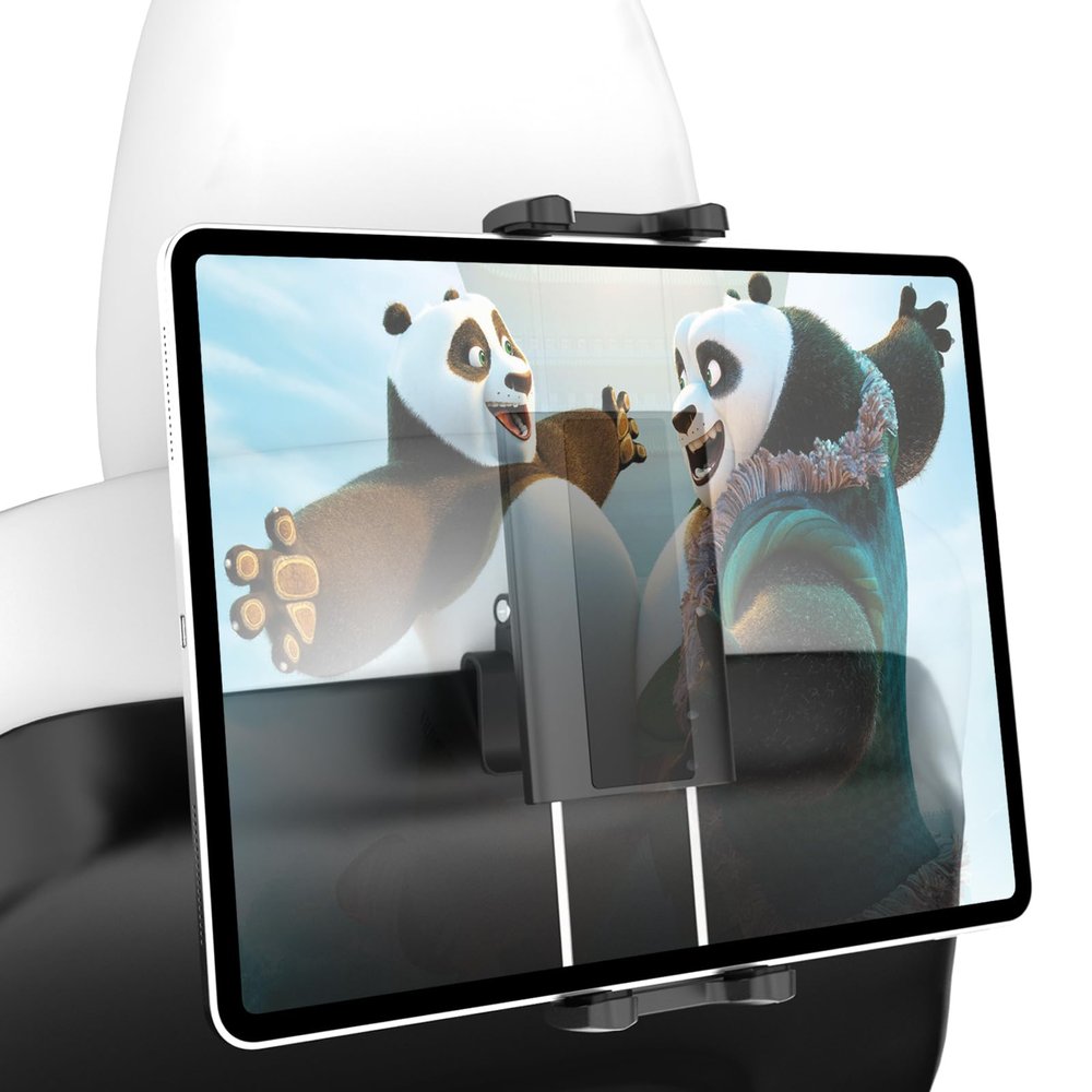 Wukanleng Tesla Back Seat Tablet Mount for Model 3/Y, [Anti-Drop] Tesla Headrest iPad Holder with 360 Adjustable Road Trip Essentials for Kids Fits All 4.7-12.9'' Devices