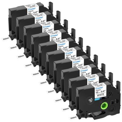 10 Pack Compatible for Brother P-Touch TZe-R231 TZ-R231 TZe Satin Ribbon Tape 12mm 0.47 Inch Black on White Fabric Tape for Ptouch Embellish PT-2030AD PT-1090 1290 1880W PT-H100 Label Maker